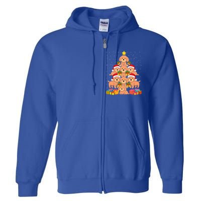 Cute Poodle Dog Christmas Tree For Dog Lover Xmas Funny Gift Full Zip Hoodie