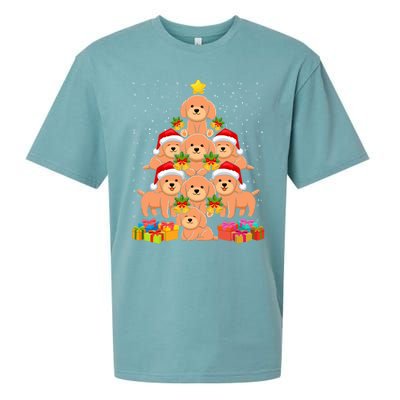 Cute Poodle Dog Christmas Tree For Dog Lover Xmas Funny Gift Sueded Cloud Jersey T-Shirt