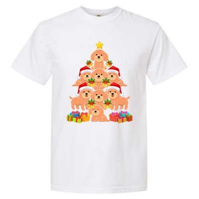 Cute Poodle Dog Christmas Tree For Dog Lover Xmas Funny Gift Garment-Dyed Heavyweight T-Shirt