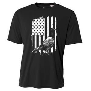 Cool Pigeon Design Women Patriotic Us Flag Pigeon Lovers Cooling Performance Crew T-Shirt