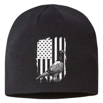 Cool Pigeon Design Women Patriotic Us Flag Pigeon Lovers Sustainable Beanie