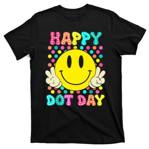 Colorful Polka Dot Smile Face Teacher Happy Dot Day 2024gift T-Shirt