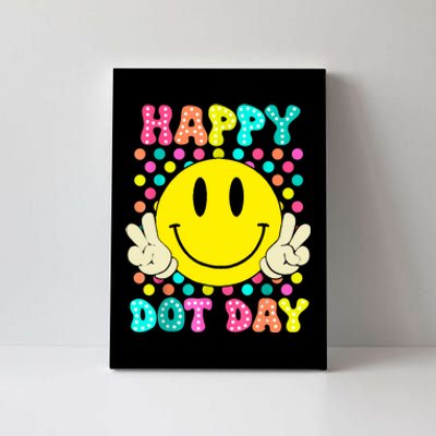 Colorful Polka Dot Smile Face Teacher Happy Dot Day 2024gift Canvas