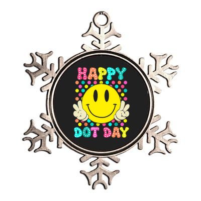 Colorful Polka Dot Smile Face Teacher Happy Dot Day 2024gift Metallic Star Ornament