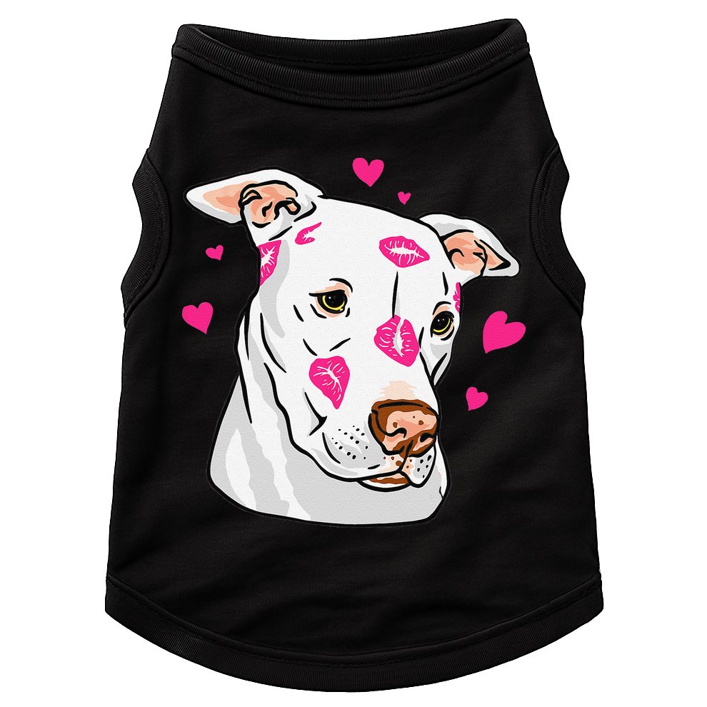 Cute Pitbull Dog Love And Hearts Funny I Love PitBull Dogs Doggie Tank