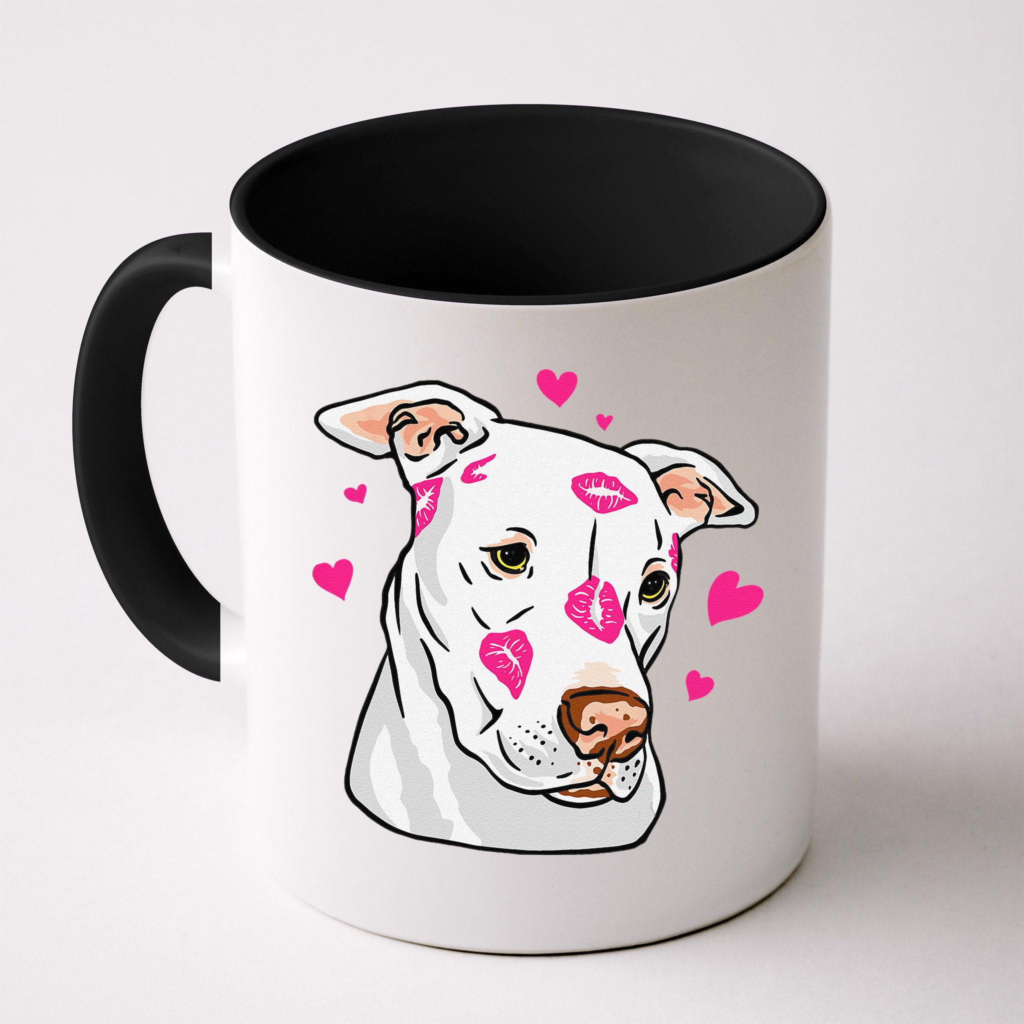 Cute Pitbull Dog Love And Hearts Funny I Love PitBull Dogs Mug