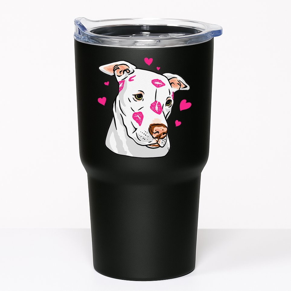Cute Pitbull Dog Love And Hearts Funny I Love PitBull Dogs Tumbler