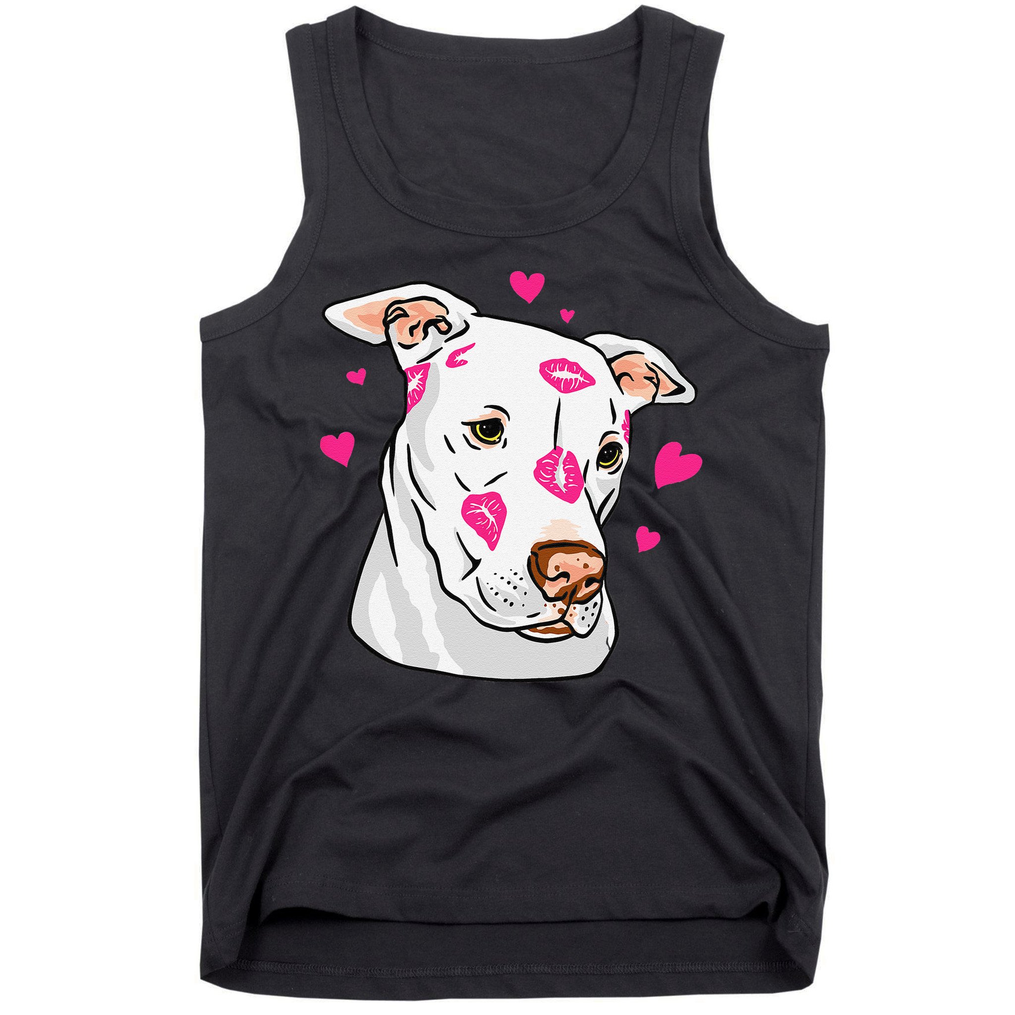 Cute Pitbull Dog Love And Hearts Funny I Love PitBull Dogs Tank Top
