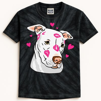 Cute Pitbull Dog Love And Hearts Funny I Love PitBull Dogs Kids Tie-Dye T-Shirt