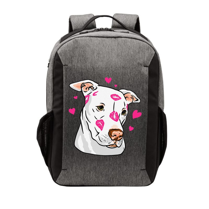Cute Pitbull Dog Love And Hearts Funny I Love PitBull Dogs Vector Backpack