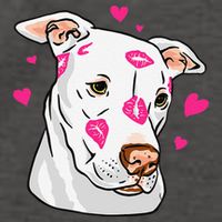 Cute Pitbull Dog Love And Hearts Funny I Love PitBull Dogs Vector Backpack