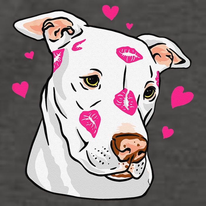 Cute Pitbull Dog Love And Hearts Funny I Love PitBull Dogs Vector Backpack