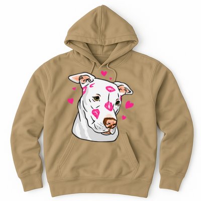 Cute Pitbull Dog Love And Hearts Funny I Love PitBull Dogs Hoodie