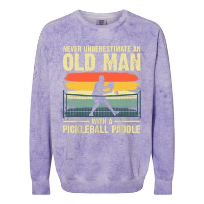 Cool Pickleball Design For Grandpa Pickleball Player Colorblast Crewneck Sweatshirt