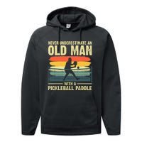 Cool Pickleball Design For Grandpa Pickleball Player Performance Fleece Hoodie