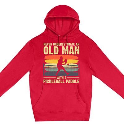 Cool Pickleball Design For Grandpa Pickleball Player Premium Pullover Hoodie