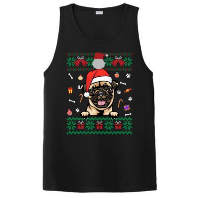 Cute Pug Dog Ugly Christmas Santa Hat Xmas Cute Gift PosiCharge Competitor Tank