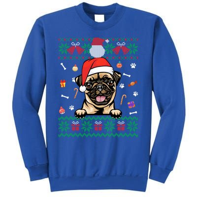 Cute Pug Dog Ugly Christmas Santa Hat Xmas Cute Gift Sweatshirt