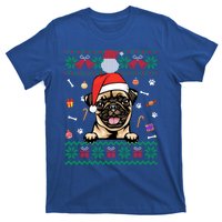 Cute Pug Dog Ugly Christmas Santa Hat Xmas Cute Gift T-Shirt