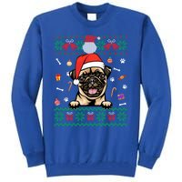 Cute Pug Dog Ugly Christmas Santa Hat Xmas Cute Gift Tall Sweatshirt