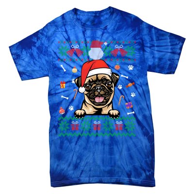 Cute Pug Dog Ugly Christmas Santa Hat Xmas Cute Gift Tie-Dye T-Shirt