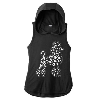 Cute Poodle Dog Hearts Couple Valentine's Puppy Pet Lover Ladies PosiCharge Tri-Blend Wicking Draft Hoodie Tank