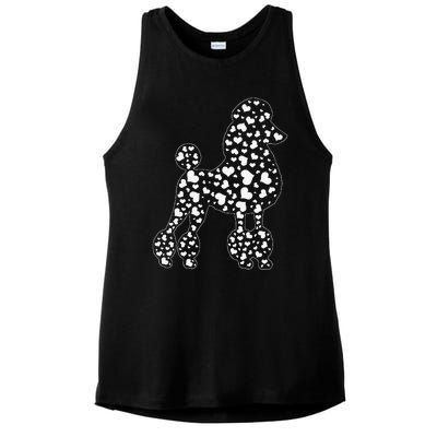 Cute Poodle Dog Hearts Couple Valentine's Puppy Pet Lover Ladies PosiCharge Tri-Blend Wicking Tank