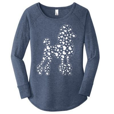 Cute Poodle Dog Hearts Couple Valentine's Puppy Pet Lover Women's Perfect Tri Tunic Long Sleeve Shirt