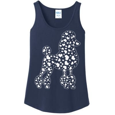 Cute Poodle Dog Hearts Couple Valentine's Puppy Pet Lover Ladies Essential Tank