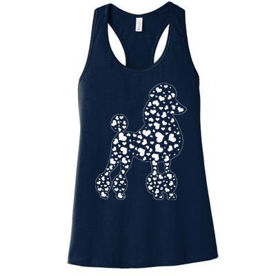 Cute Poodle Dog Hearts Couple Valentine's Puppy Pet Lover Women's Racerback Tank