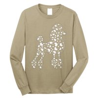 Cute Poodle Dog Hearts Couple Valentine's Puppy Pet Lover Long Sleeve Shirt