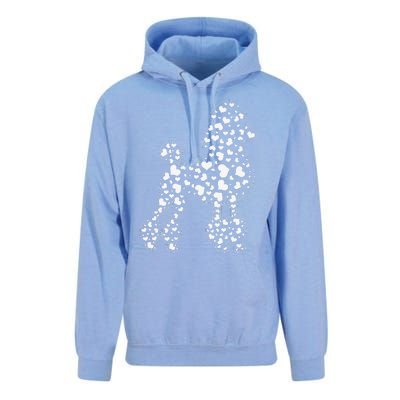 Cute Poodle Dog Hearts Couple Valentine's Puppy Pet Lover Unisex Surf Hoodie