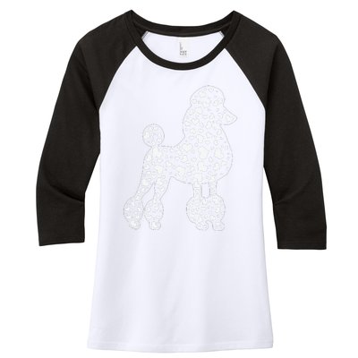 Cute Poodle Dog Hearts Couple Valentine's Puppy Pet Lover Women's Tri-Blend 3/4-Sleeve Raglan Shirt