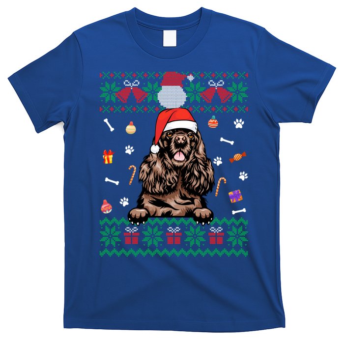 Cute Poodle Dog Ugly Christmas Sweater Santa Hat Xmas Gift T-Shirt