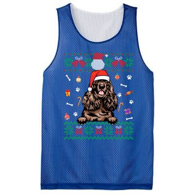 Cute Poodle Dog Ugly Christmas Sweater Santa Hat Xmas Gift Mesh Reversible Basketball Jersey Tank