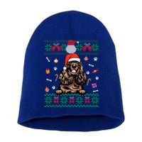 Cute Poodle Dog Ugly Christmas Sweater Santa Hat Xmas Gift Short Acrylic Beanie