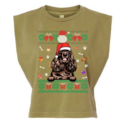 Cute Poodle Dog Ugly Christmas Sweater Santa Hat Xmas Gift Garment-Dyed Women's Muscle Tee