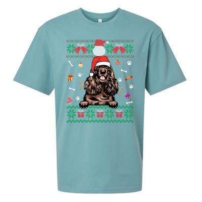 Cute Poodle Dog Ugly Christmas Sweater Santa Hat Xmas Gift Sueded Cloud Jersey T-Shirt