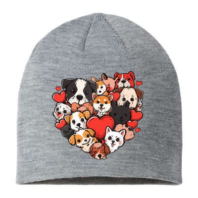 Cute Puppy Dog Heart Couple Boy Girl Valentines Day Costume Sustainable Beanie