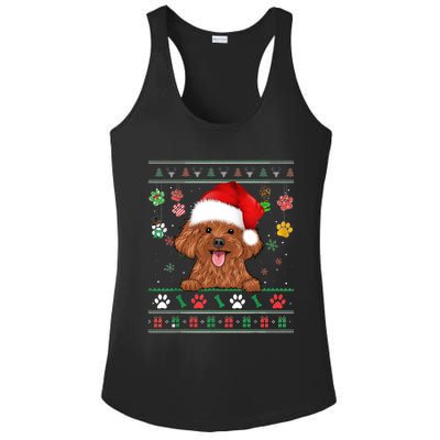 Cute Poodle Dog Xmas Santa Funny Ugly Christmas Gift Ladies PosiCharge Competitor Racerback Tank