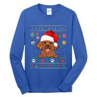 Cute Poodle Dog Xmas Santa Funny Ugly Christmas Gift Tall Long Sleeve T-Shirt