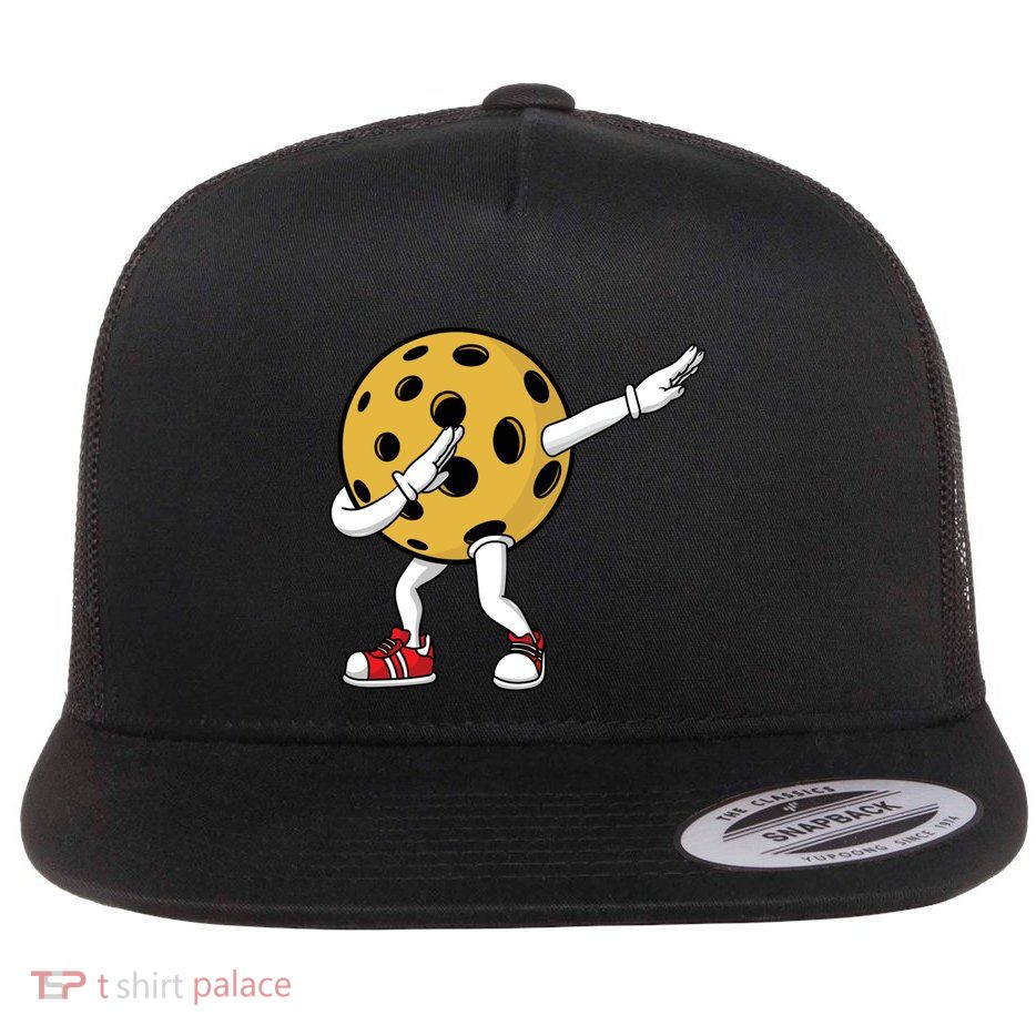 Cute Pickleball Design Flat Bill Trucker Hat