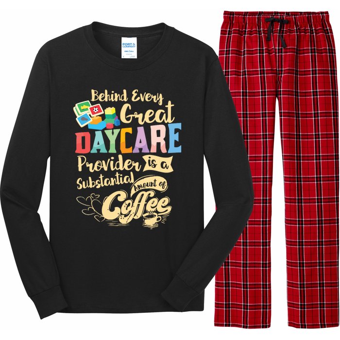 Childcare Provider Daycare Teacher Coffee Lover Drinker Long Sleeve Pajama Set