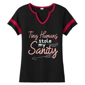 Childcare Provider Daycare Teacher Stole My Sanity Ladies Halftime Notch Neck Tee