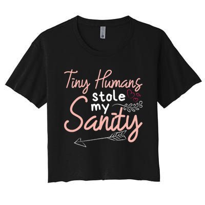 Childcare Provider Daycare Teacher Stole My Sanity Women's Crop Top Tee