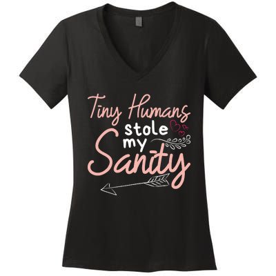 Childcare Provider Daycare Teacher Stole My Sanity Women's V-Neck T-Shirt