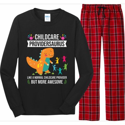 Childcare Providersaurus Dinosaur Childcare Provider Daycare Long Sleeve Pajama Set