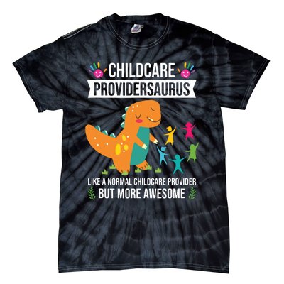 Childcare Providersaurus Dinosaur Childcare Provider Daycare Tie-Dye T-Shirt