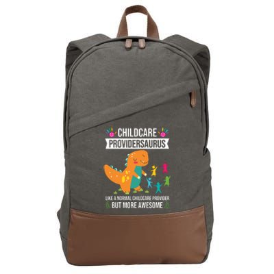 Childcare Providersaurus Dinosaur Childcare Provider Daycare Cotton Canvas Backpack