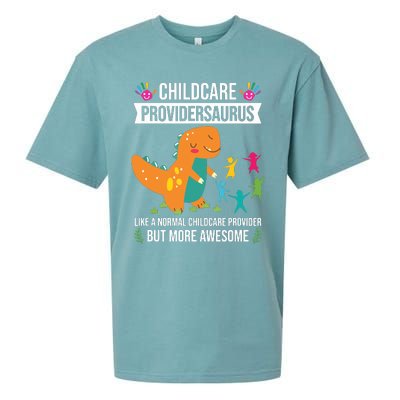 Childcare Providersaurus Dinosaur Childcare Provider Daycare Sueded Cloud Jersey T-Shirt